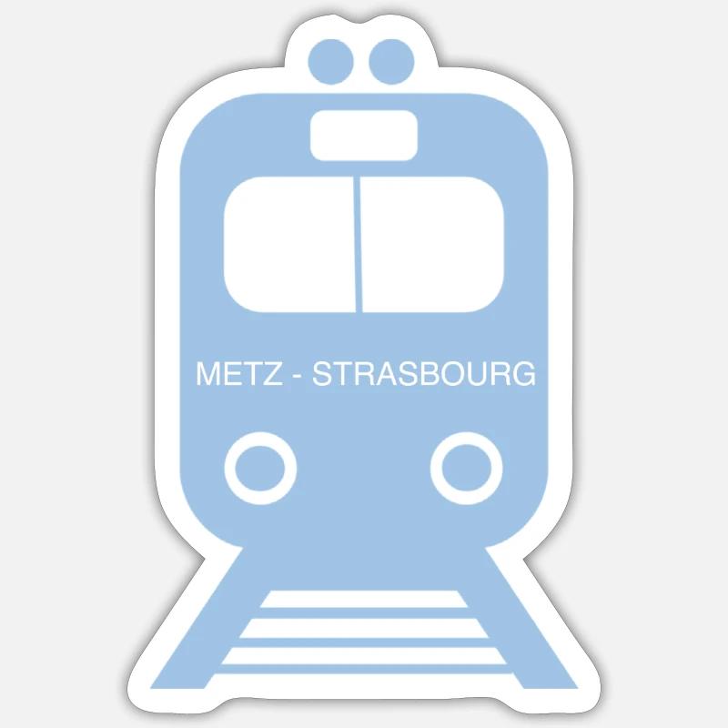 Metz - Strasbourg - Sticker taille S (10 x 10 cm) - blanc mat