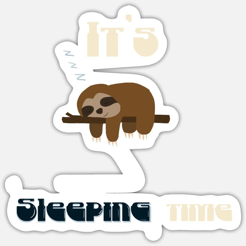 It‘s sleeping time By Bousso - Sticker Größe S (10 x 10 cm) - Mattweiß