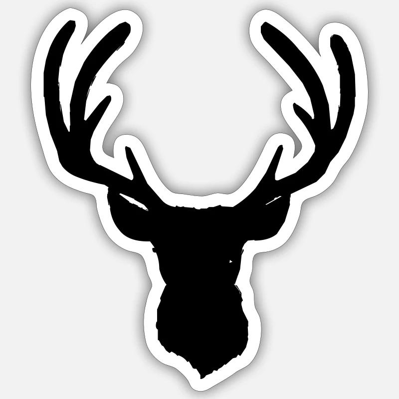 Hirschkopf im Herbst Hirsch Geweih Bock Reh Kitz 8 Sticker Größe S (10 x 10 cm)