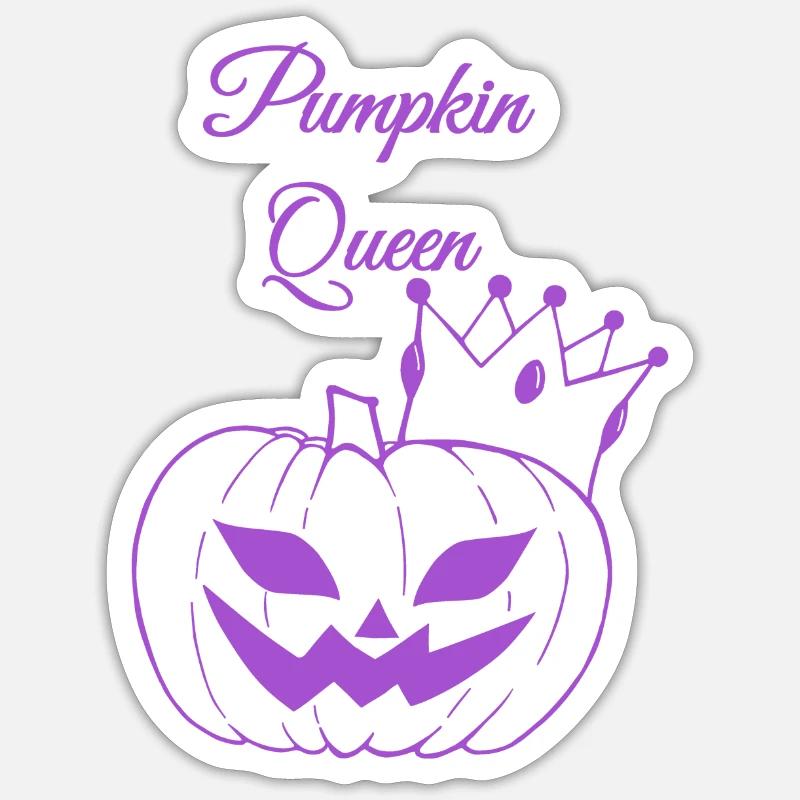 Conception de la reine des citrouilles - Sticker taille S (10 x 10 cm) - blanc mat