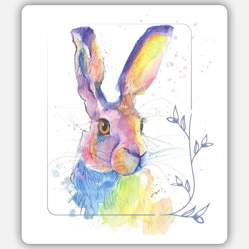 Rainbow Rabbit Sticker size S (10 x 10 cm)