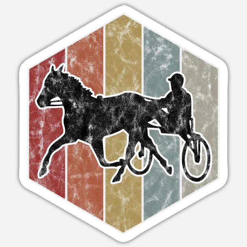 Traber Trabrennen in retro oder vintage Style Sticker Größe S (10 x 10 cm)