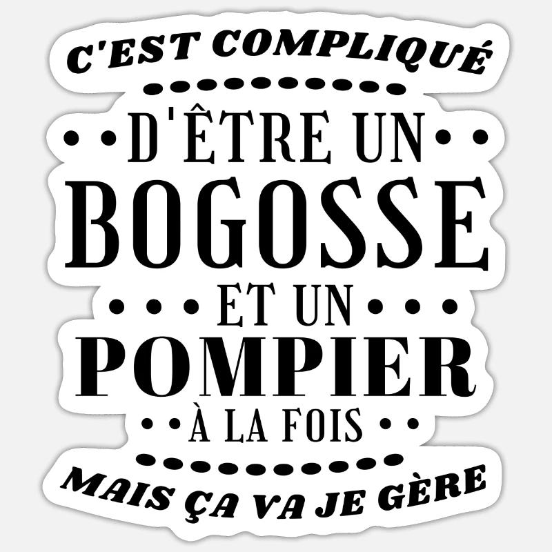 Bogosse pompier Sticker taille S (10 x 10 cm)