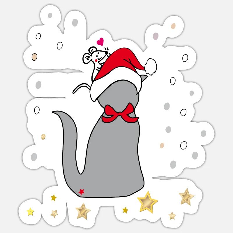 Noël - Sticker taille S (10 x 10 cm) - blanc mat