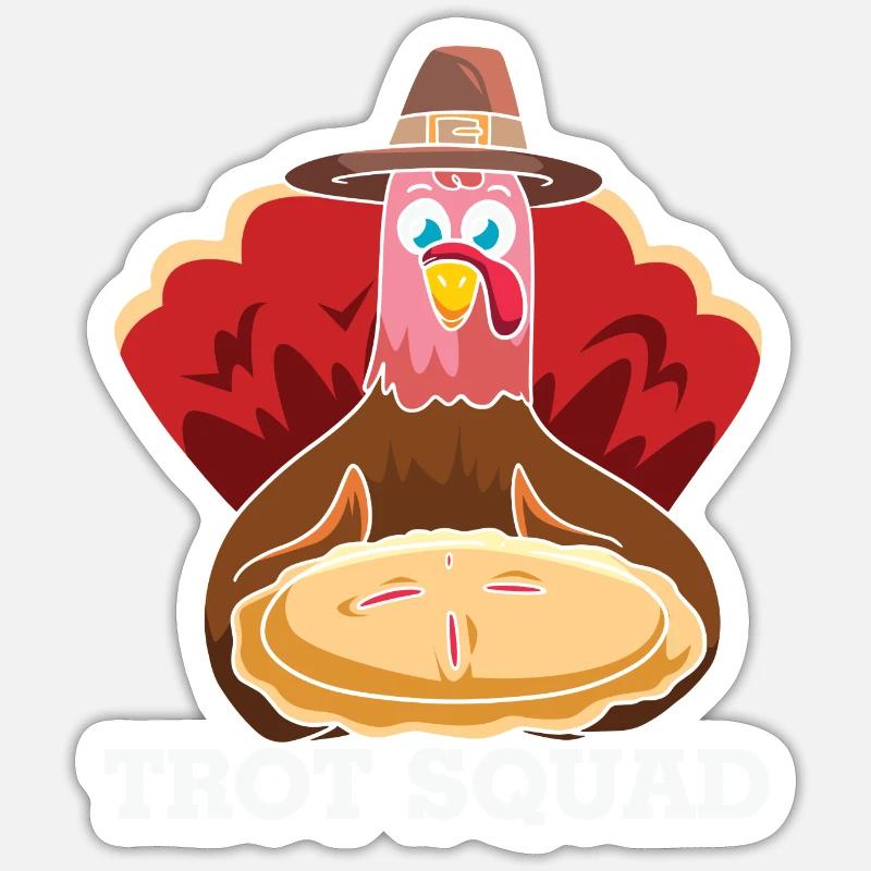 Trab Squad - Funny Turkey - Sticker Größe S (10 x 10 cm) - Mattweiß