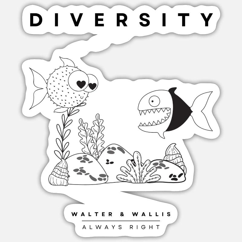 Walter & Wallis - Diversity Sticker size S (10 x 10 cm)