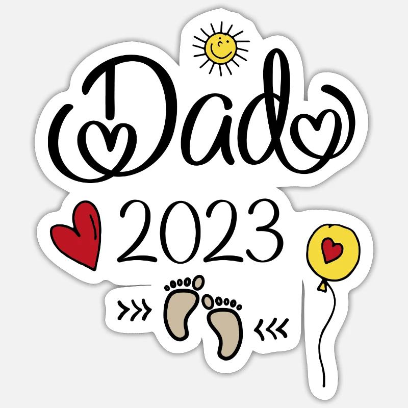 Dad 2023 - Sticker Größe S (10 x 10 cm) - Mattweiß