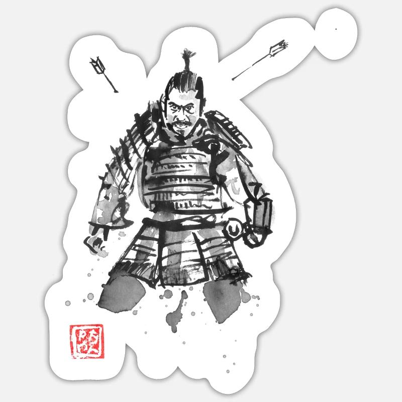 Samurai Target - Sticker size S (10 x 10 cm) - white matte
