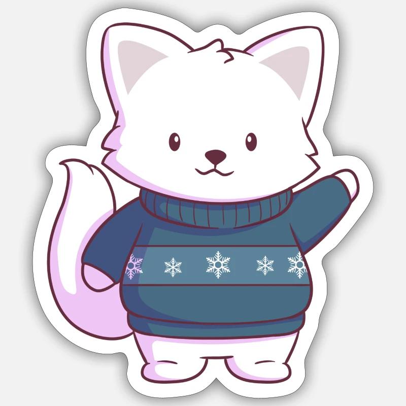 Weihnachtsfuchs Sticker Größe S (10 x 10 cm)