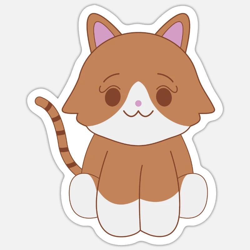 Brown tabby cat - Sticker size S (10 x 10 cm) - white matte