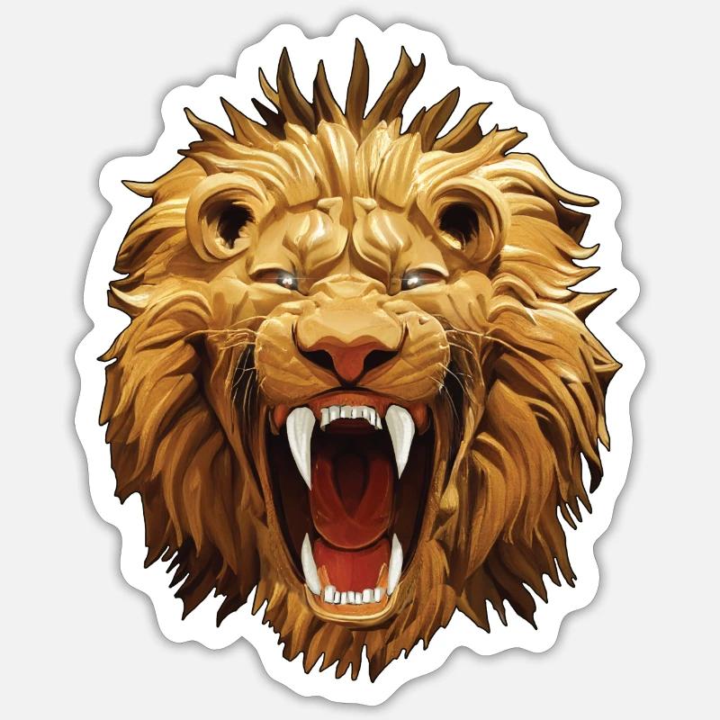 Lion roars - Sticker size S (10 x 10 cm) - white matte