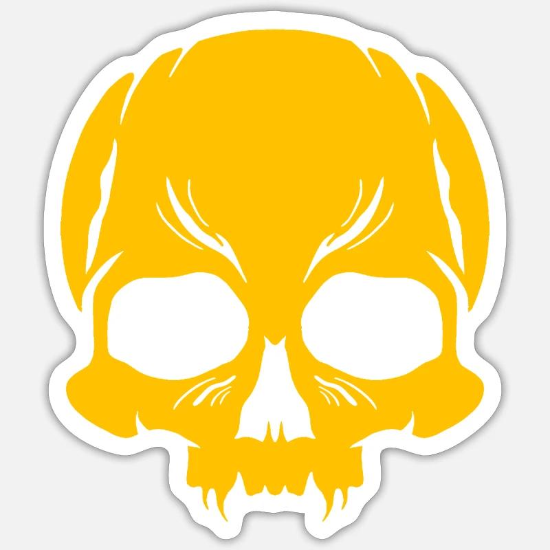 Crâne d’Halloween - Sticker taille S (10 x 10 cm) - blanc mat