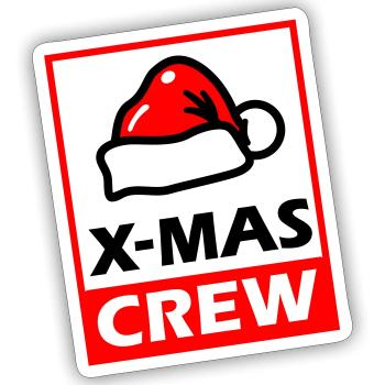 christmas crew xmas party - Sticker Größe S (10 x 10 cm) - Mattweiß - Vorne