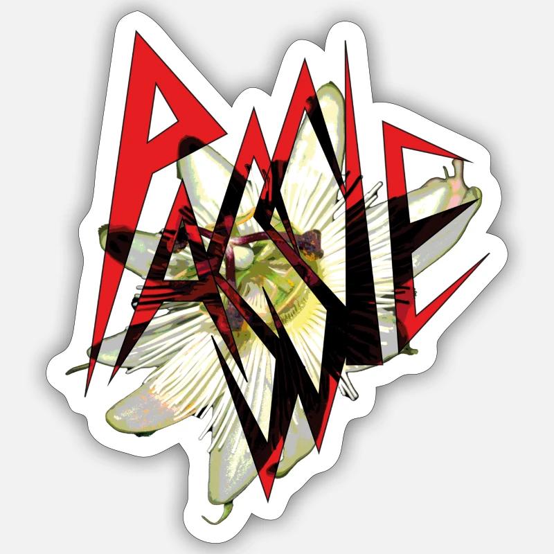 Passionsblume - Sticker Größe S (10 x 10 cm) - Mattweiß