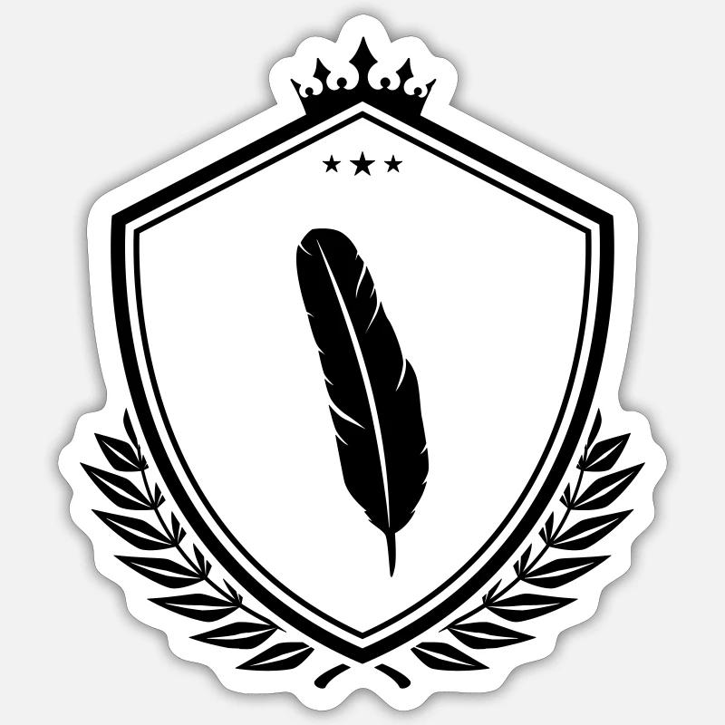 Fjer våbenskjold Sticker størrelse S (10 x 10 cm)
