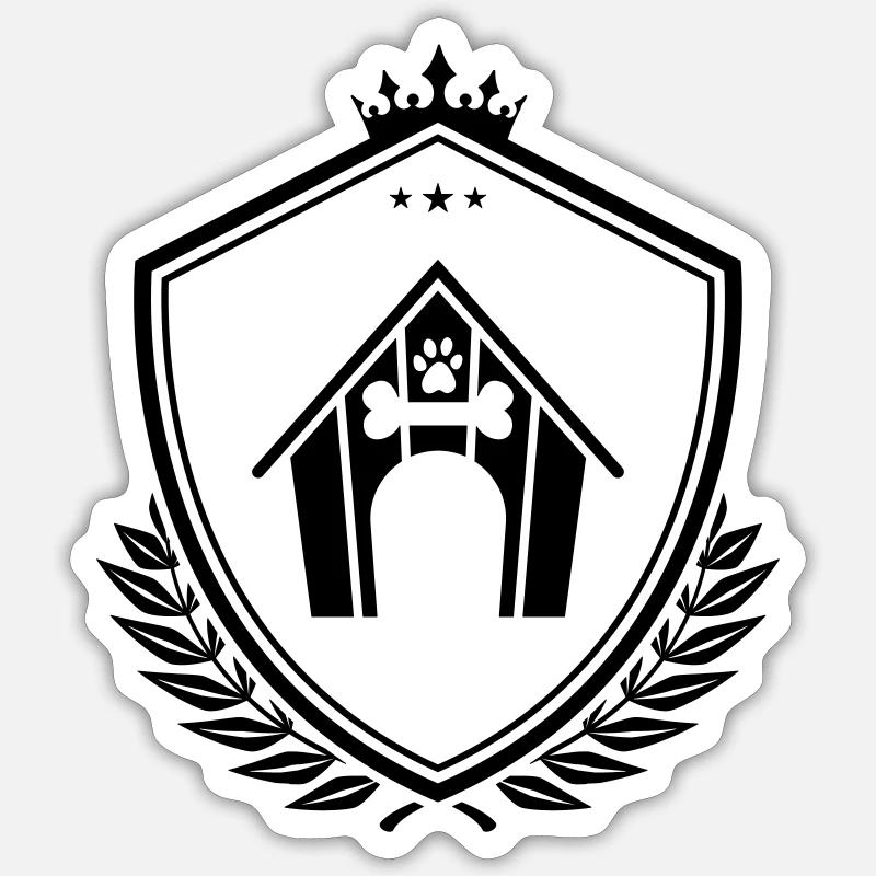 Hundehus våbenskjold Sticker størrelse S (10 x 10 cm)