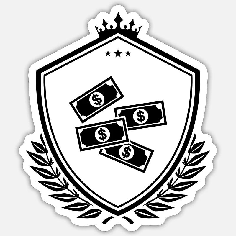Armoiries de l’argent comptant - Sticker taille S (10 x 10 cm) - blanc mat