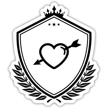 Heart Coat of Arms arrow - Sticker size S (10 x 10 cm) - white matte - Front