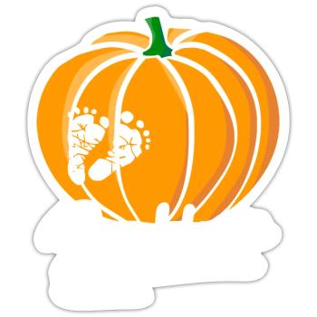 Dankbar Kürbis Halloween Erntedank Schwangerschaft - Sticker Größe S (10 x 10 cm) - Mattweiß - Vorne