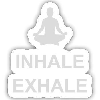 Inspirez expirez Yoga citation - Sticker taille S (10 x 10 cm) - blanc mat - Devant