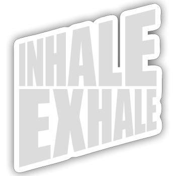 Inspirez expirez Yoga citation - Sticker taille S (10 x 10 cm) - blanc mat - Devant