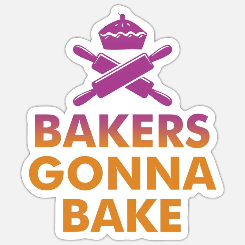 BÄCKERROCK BACKEN V2 - Sticker Größe S (10 x 10 cm) - Mattweiß