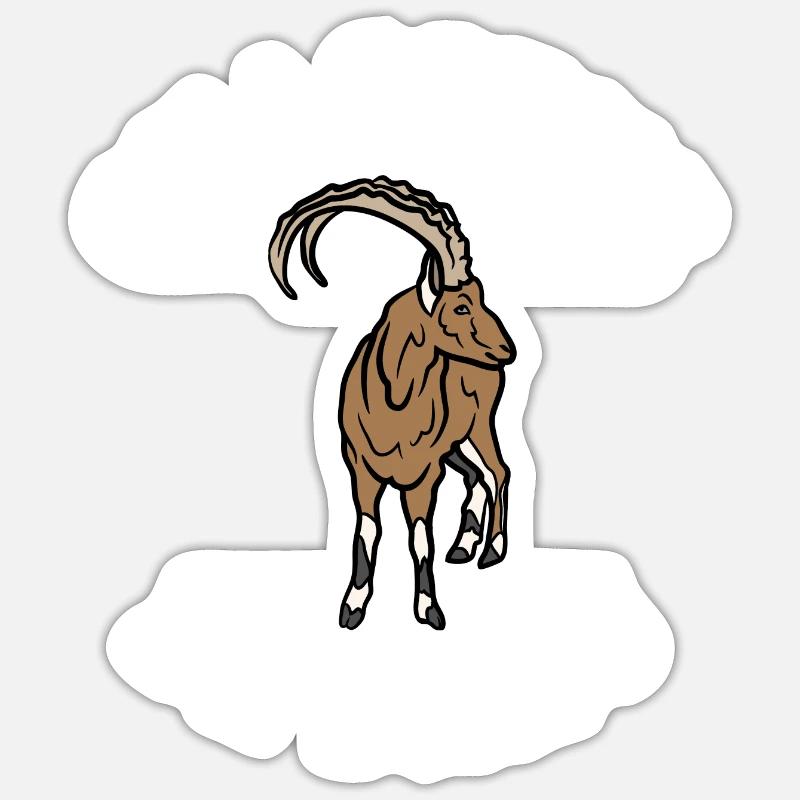 chasseur de dahu - Sticker taille S (10 x 10 cm) - blanc mat