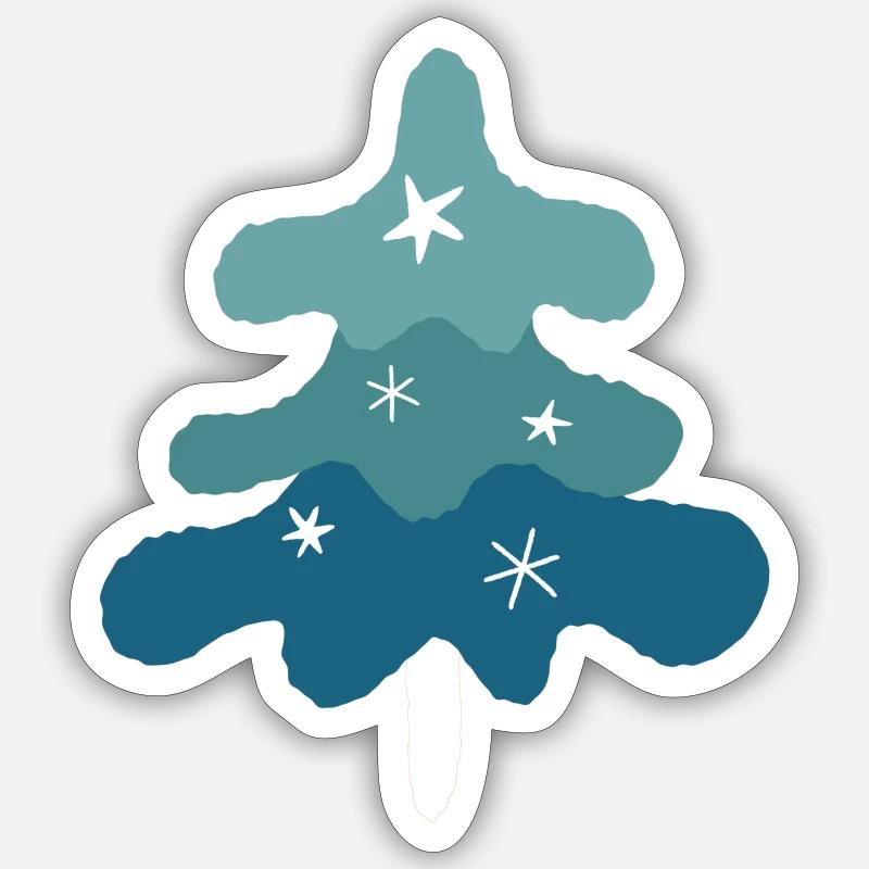 beau sapin de Noël - Sticker taille S (10 x 10 cm) - blanc mat