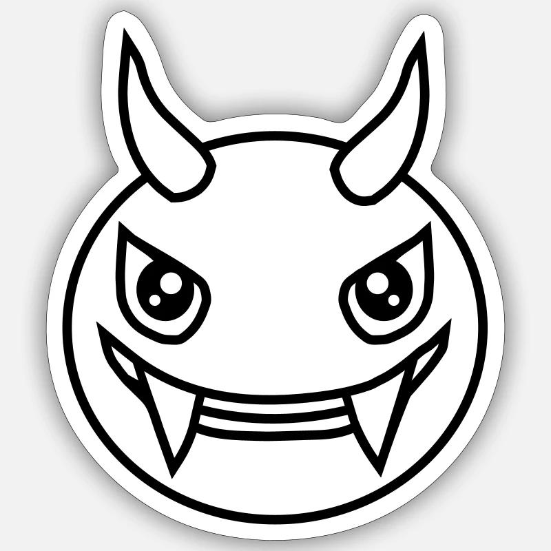 Monster Design Devil Face Sticker size S (10 x 10 cm)