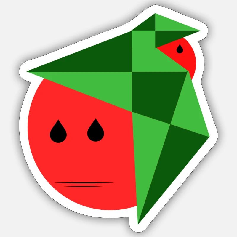 Drôle d’homme pastèque Sticker taille S (10 x 10 cm)