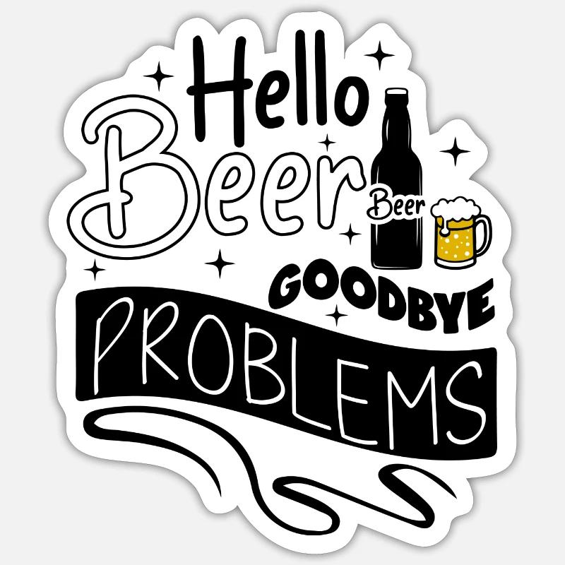 Beer Problems - Sticker Größe S (10 x 10 cm) - Mattweiß