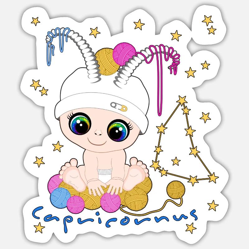 sternzeichen_capricornus - Sticker taille S (10 x 10 cm) - blanc mat