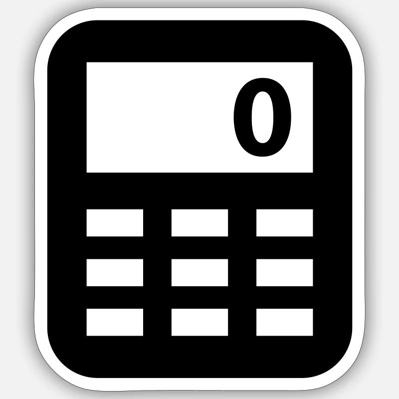 Calculator Calculator Math Icon Symbol Character Sticker size S (10 x 10 cm)