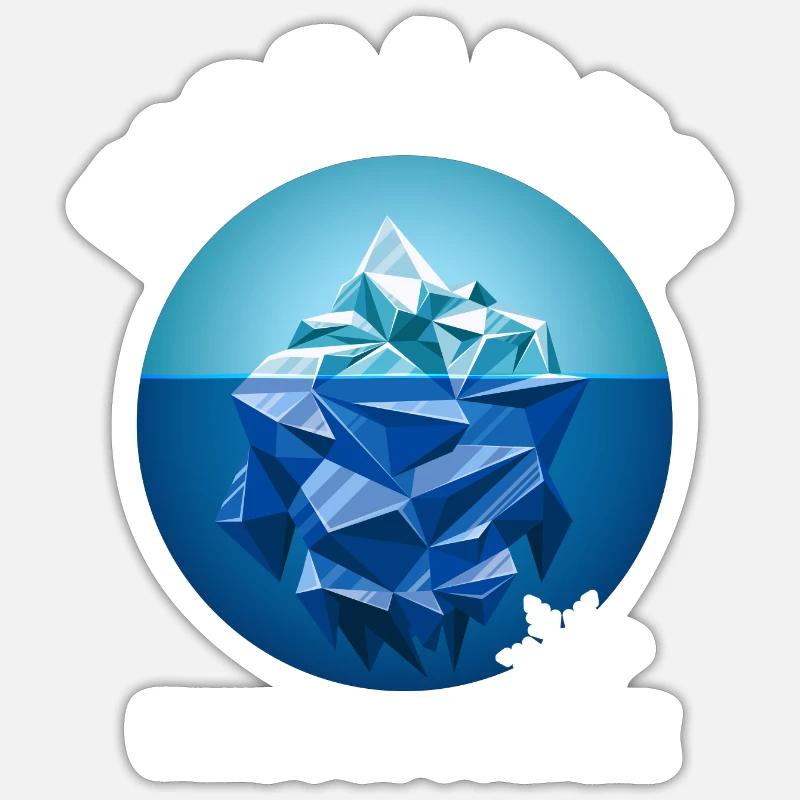 Eisbader Winterschwimmen Eisbad "Eisberg" Eisloch Sticker Größe S (10 x 10 cm)