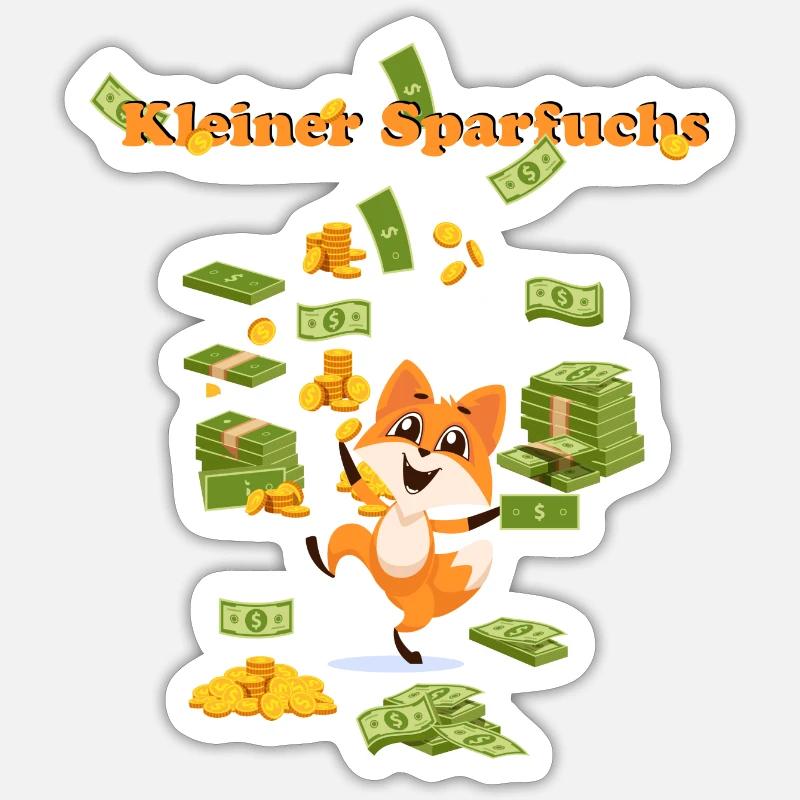 kleiner Sparfuchs - Sticker Größe S (10 x 10 cm) - Mattweiß