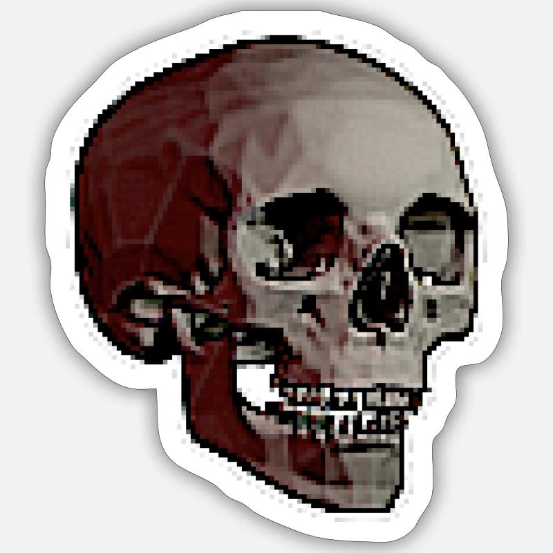 CRÂNE DE PIXEL Sticker taille S (10 x 10 cm)