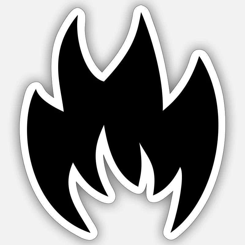 Flame Monochrome Fammen Fire Icon Graphic Pattern Sticker size S (10 x 10 cm)