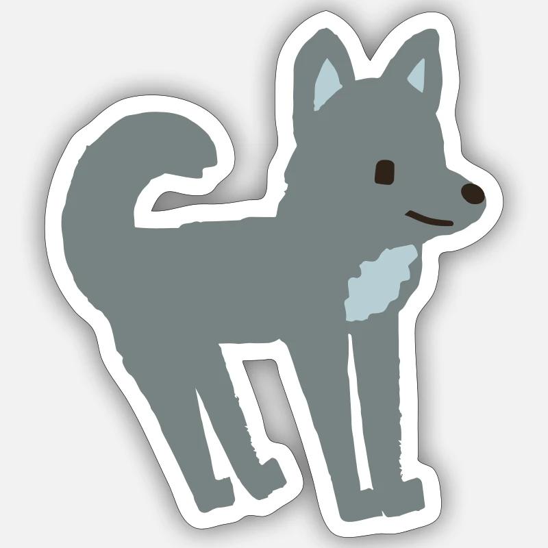 Wolf Kinderbuch Sticker Größe S (10 x 10 cm)