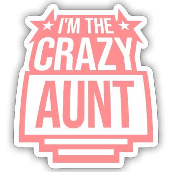 at The Crazy Aunt - Sticker size S (10 x 10 cm) - white matte - Front
