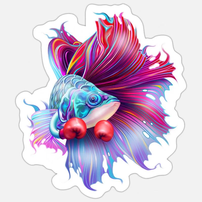 FIGHTHING FISH Sticker size S (10 x 10 cm)