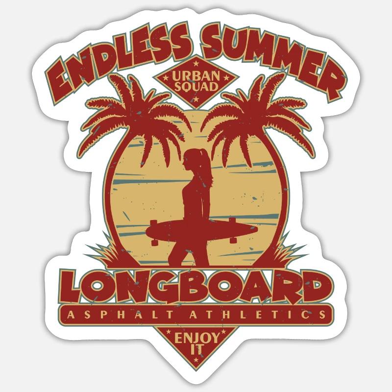 Longboard - Endless Summer Sticker size S (10 x 10 cm)