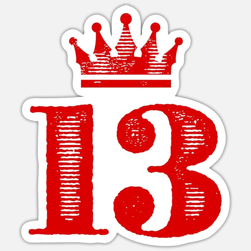 13 Couronne numérique - Sticker taille S (10 x 10 cm) - blanc mat