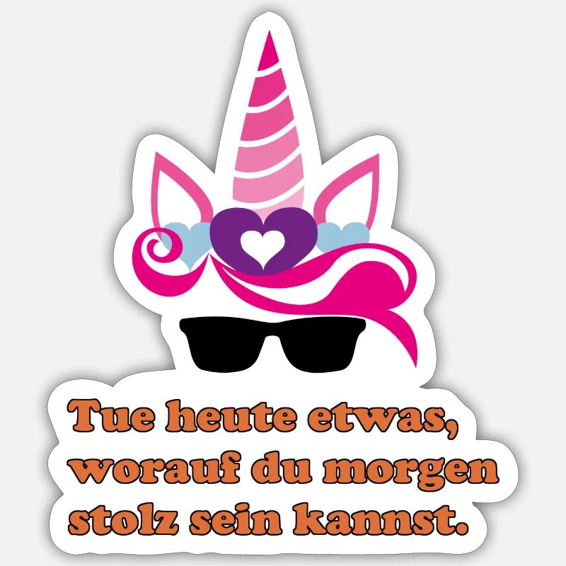 Dein Einhorn - Sticker Größe S (10 x 10 cm) - Mattweiß