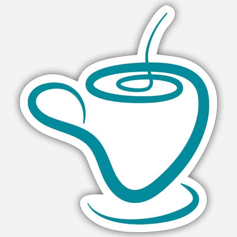 café léger - Sticker taille S (10 x 10 cm) - blanc mat