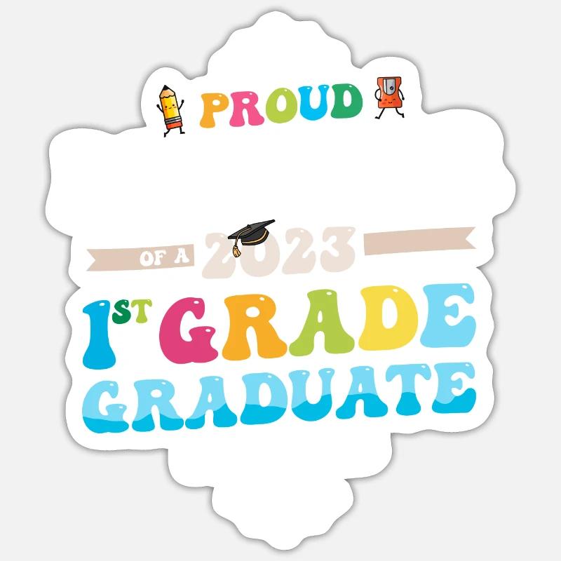 Stolzer Bruder einer 1. Klasse von 2023 - Sticker Größe S (10 x 10 cm) - Mattweiß