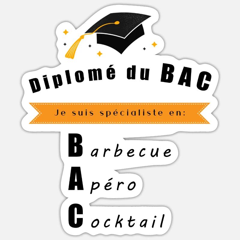 Barbecue - BBQ - Sticker taille S (10 x 10 cm) - blanc mat