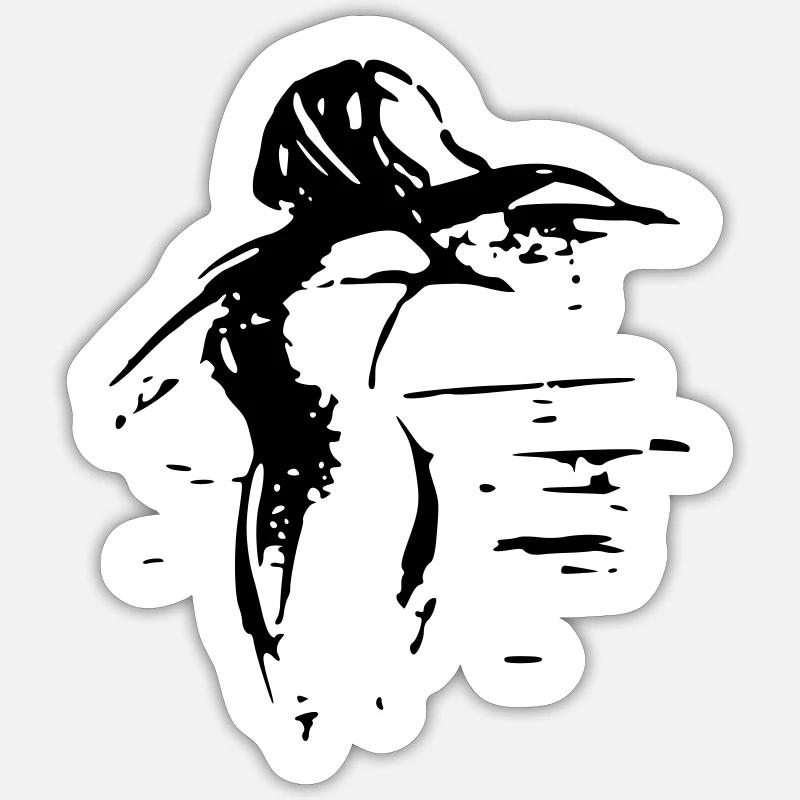 Abstrakte Kunst - Dame in Schwarz Sticker Größe S (10 x 10 cm)