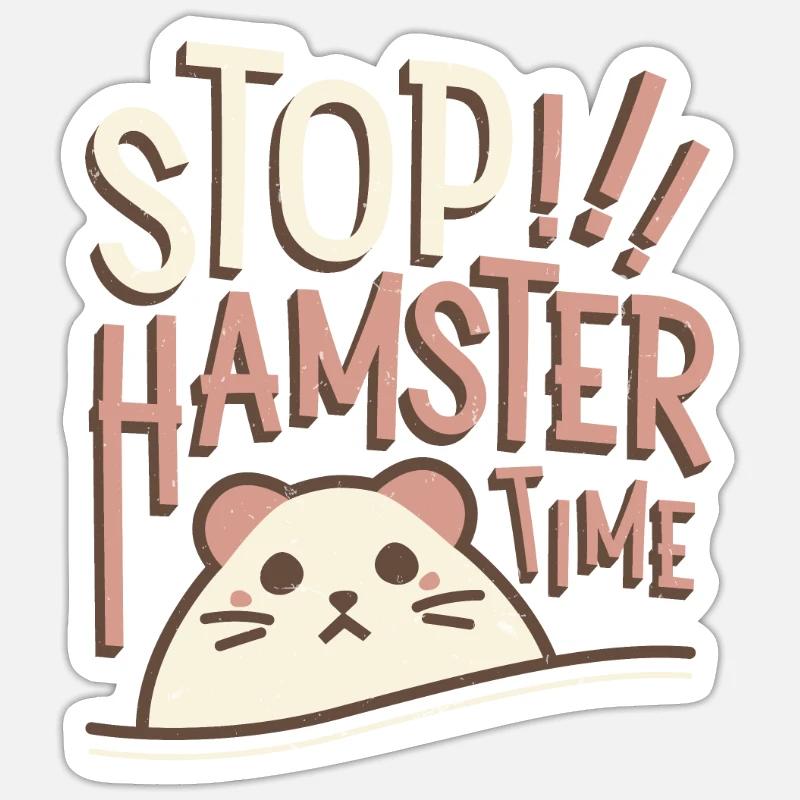 Hamster Time - Sticker Größe S (10 x 10 cm) - Mattweiß