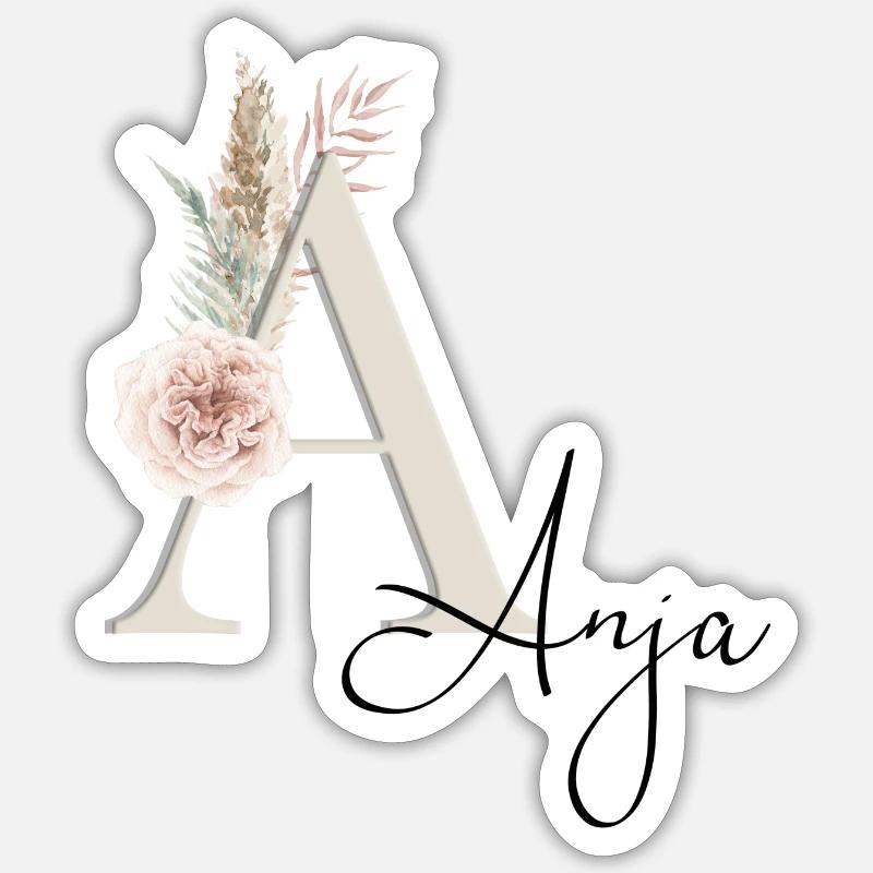 Anja! Name Boho Sticker Größe S (10 x 10 cm)