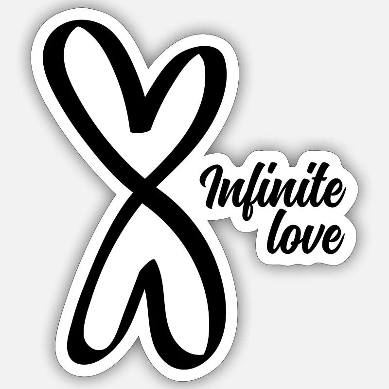 Amour infini - Sticker taille S (10 x 10 cm) - blanc mat